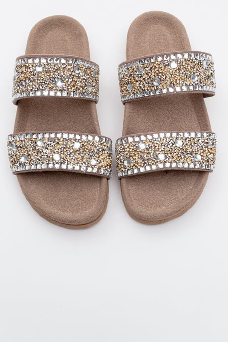 Jamie Leder Double Riemen Slide Sandale with Stones - Image 3