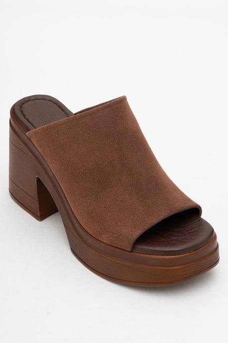 Nola Leder Plateau Mules (Women) - Image 1