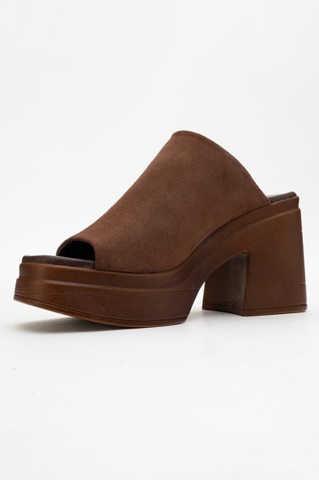 Nola Leder Plateau Mules (Women) - Image 4