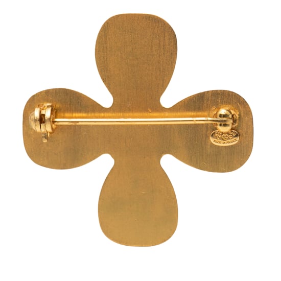 Gebrauchte Cc Goldbeschichtete Strass Kleeblatt Brosche - Image 3