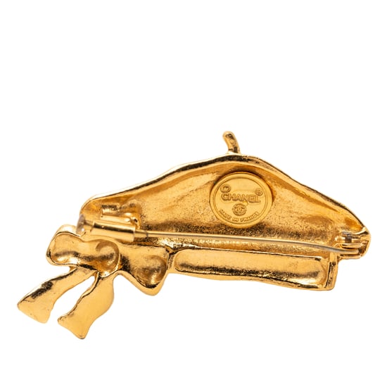 Gebrauchte goldplattierte Barett-Hut-Brosche - Image 3