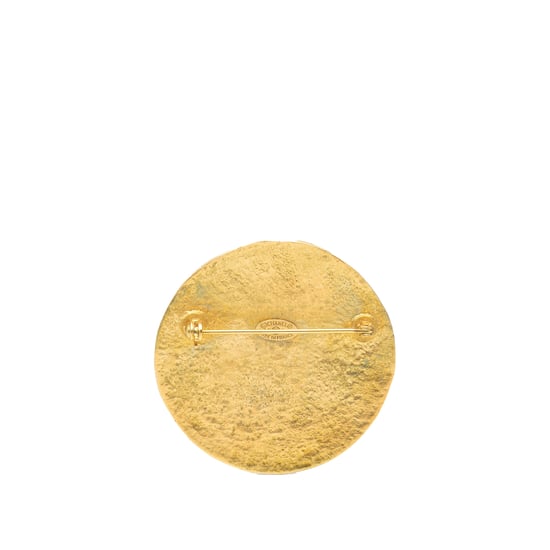Gebrauchte Cc goldverzierte runde Brosche - Image 2