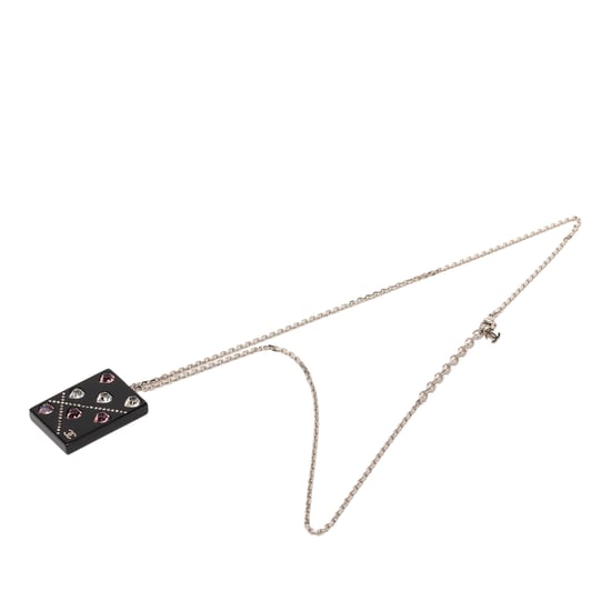 Gebrauchtes Anhänger-Halsband mit Harz-Rhinestones in Herzform - Image 3