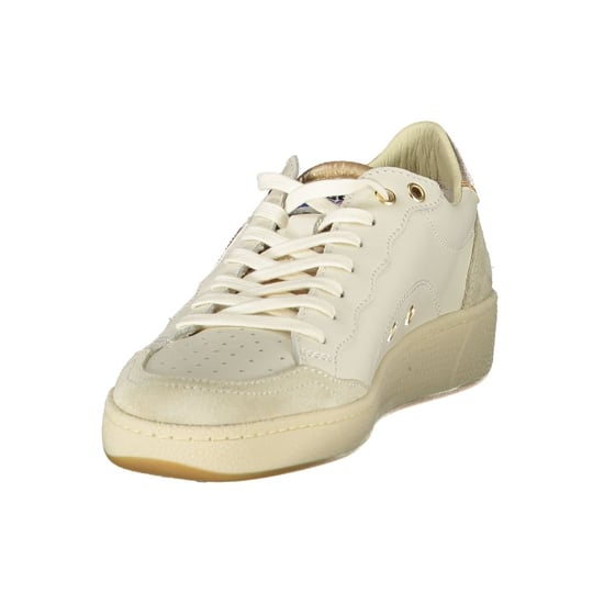 Blauer Weiße Leder Damen Sneaker - Image 3