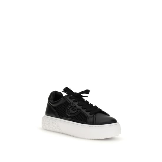 PINKO Schwarze Kalbsleder Bos Taurus Plattform-Sneaker - Image 2