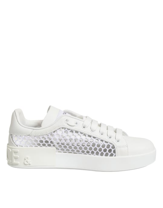 Dolce & Gabbana Weiße Sneakers mit Netz-Einsätzen im Low-Top-Stil - Image 1