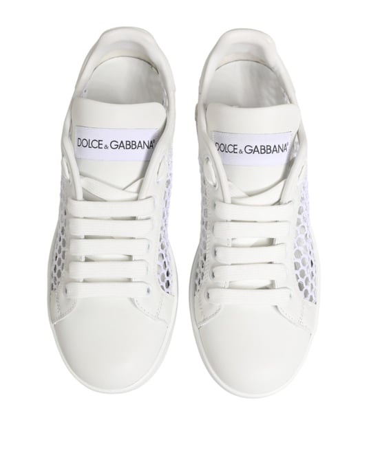 Dolce & Gabbana Weiße Sneakers mit Netz-Einsätzen im Low-Top-Stil - Image 4