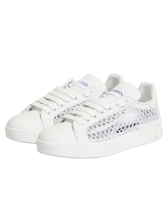Dolce & Gabbana Weiße Sneakers mit Netz-Einsätzen im Low-Top-Stil - Image 5