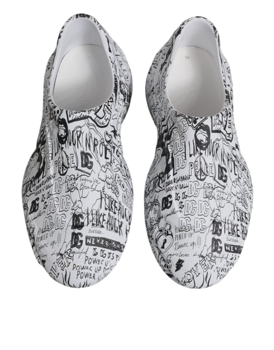 Dolce & Gabbana Weiße Schwarze Graffiti Daymaster Sneakers Schuhe - Image 3
