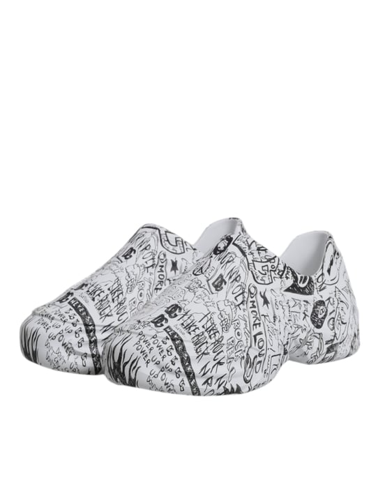 Dolce & Gabbana Weiße Schwarze Graffiti Daymaster Sneakers Schuhe - Image 4