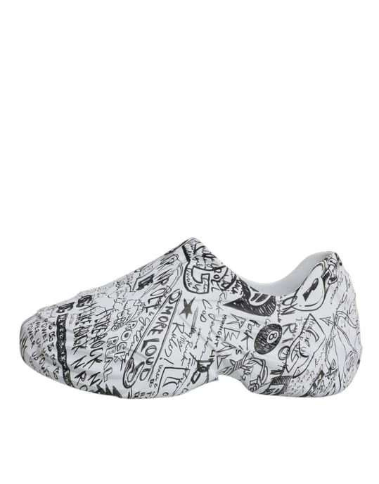 Dolce & Gabbana Weiße Schwarze Graffiti Daymaster Sneakers Schuhe - Image 6