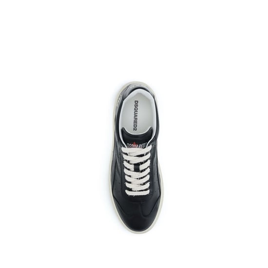 Dsquared² Schwarze Kalbsleder Bos Taurus Low-Top Sneaker - Image 4