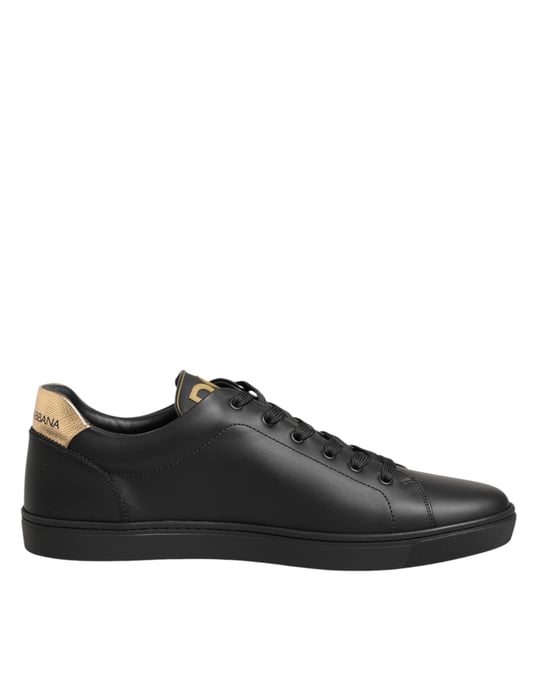Dolce & Gabbana Schwarze Leder-Sneaker mit Herzverzierung - Image 6