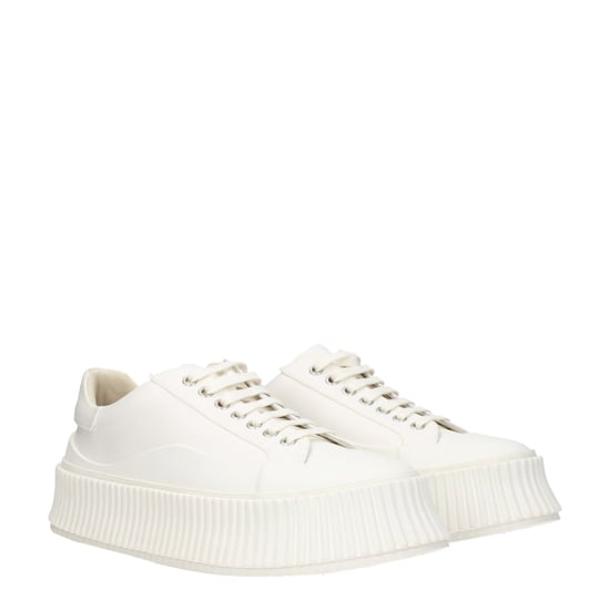 Jil Sander Weiße Stoff-Plattform-Sneaker - Image 2