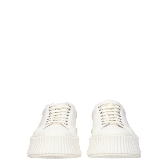 Jil Sander Weiße Stoff-Plattform-Sneaker - Image 3