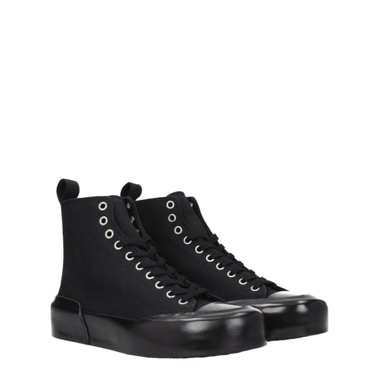 Jil Sander Schwarze Stoff High-Top Sneakers - Image 2