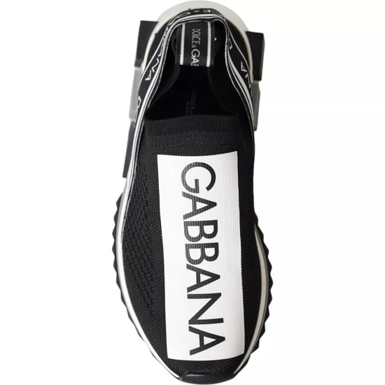 Dolce & Gabbana Black White Slip-On Sorrento Sneakerschuhe - Image 6