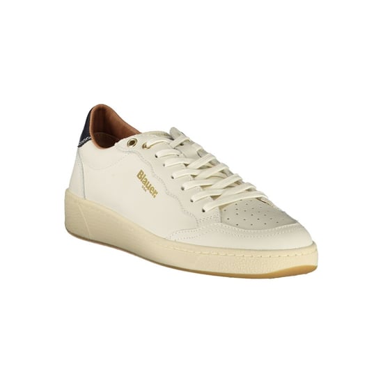 Blauer Weiße Leder Damen Sneaker - Image 2