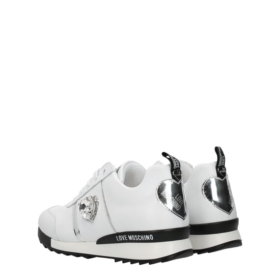 Love Moschino Weiße Leder Low-Top Sneakers - Image 4