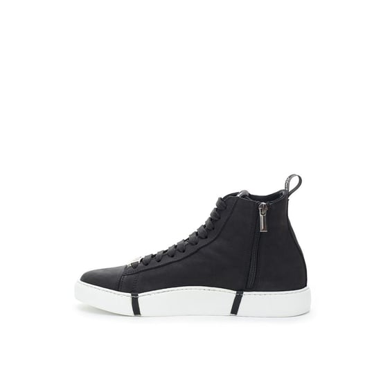 Roberto Cavalli Schwarze Wildleder Leder High-Top Sneaker - Image 2