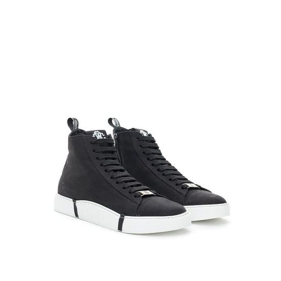 Roberto Cavalli Schwarze Wildleder Leder High-Top Sneaker - Image 3
