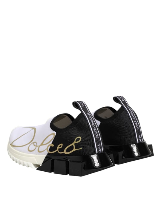 Dolce & Gabbana weiße schwarze Low Top Sorrento Sneakers Schuhe - Image 6