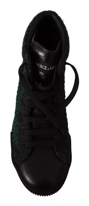 Dolce & Gabbana Grüne Cord-Stretch High-Top Sneaker Herren Freizeit Schuhe - Image 5