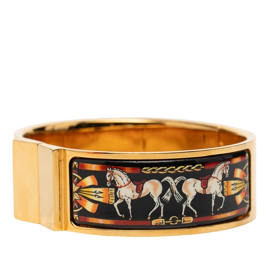 Gebrauchtes breites Emaille-Pferde-Locket-Armband PM - Image 2