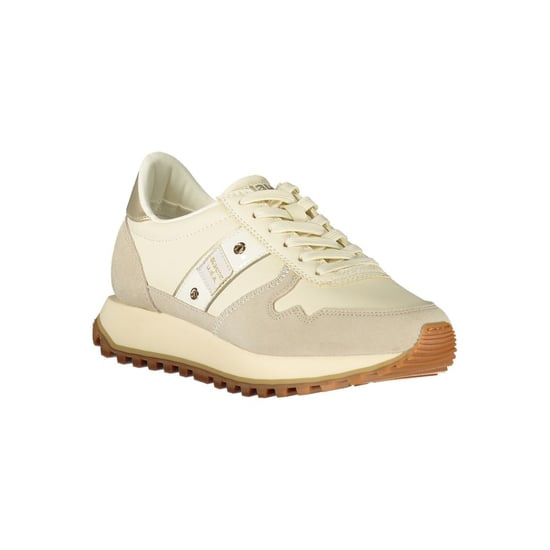 Blauer Beigefarbene Leder Sneakers für Frauen - Image 2