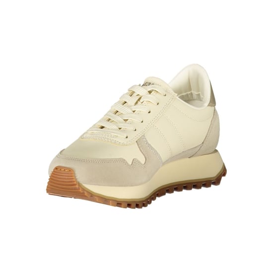 Blauer Beigefarbene Leder Sneakers für Frauen - Image 3