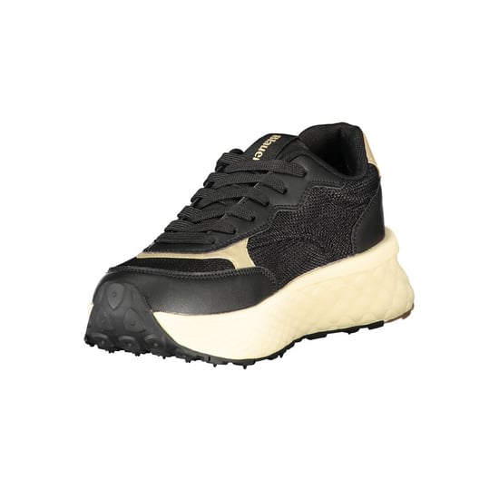 Blauer Schwarze Leder Damen Sneaker - Image 3