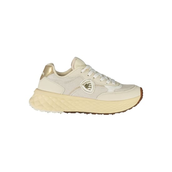Blauer Beige Leder Damen Sneaker - Image 1