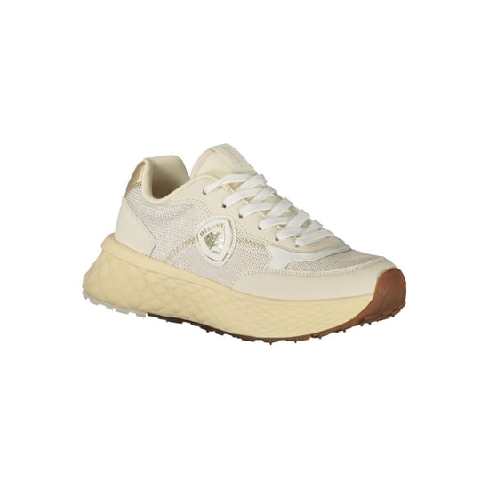 Blauer Beige Leder Damen Sneaker - Image 2