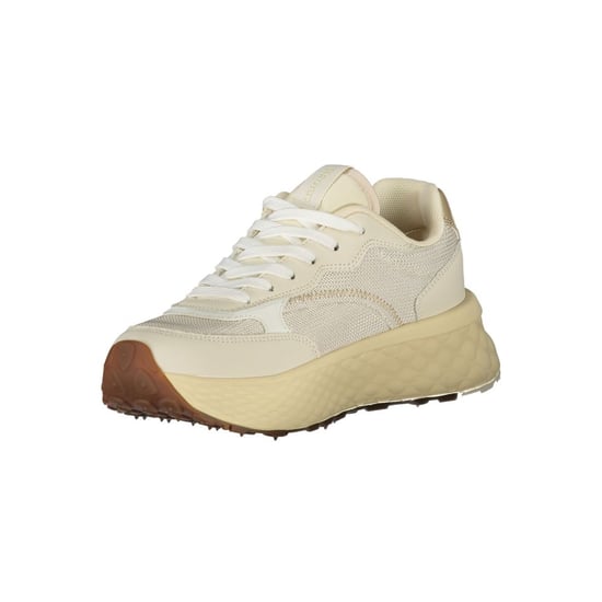 Blauer Beige Leder Damen Sneaker - Image 3