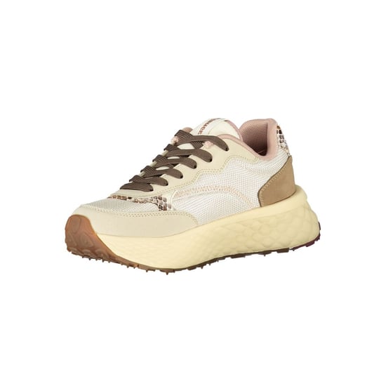 Blauer Beige Leder Damen Sneaker - Image 3