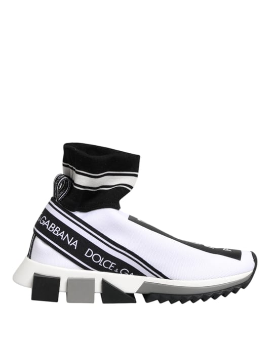 Dolce & Gabbana Weiße Schwarze Sorrento Socken Sneaker Schuhe - Image 1