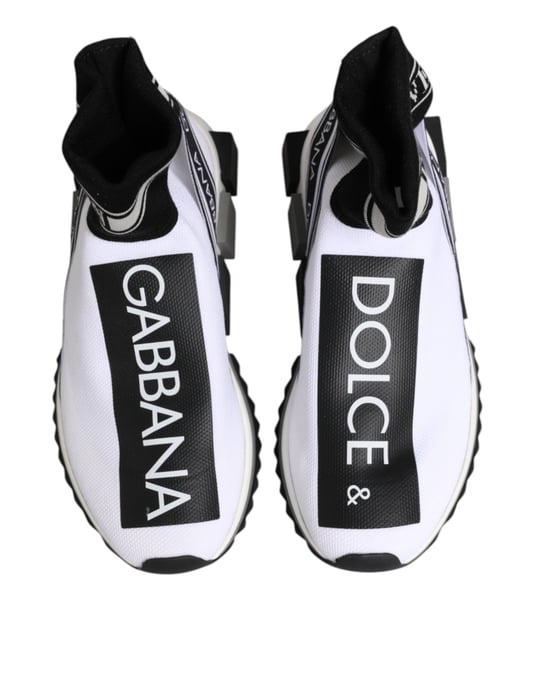 Dolce & Gabbana Weiße Schwarze Sorrento Socken Sneaker Schuhe - Image 4