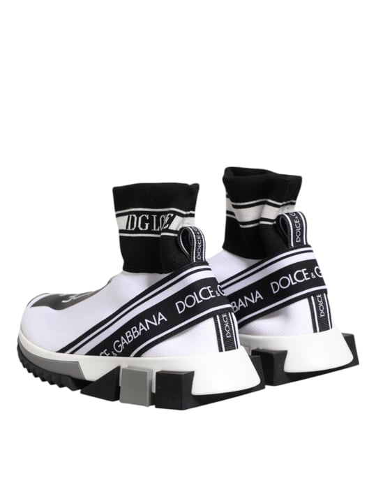 Dolce & Gabbana Weiße Schwarze Sorrento Socken Sneaker Schuhe - Image 6