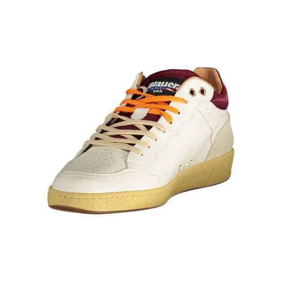 Blauer Weiße Leder Herren Sneaker - Image 3