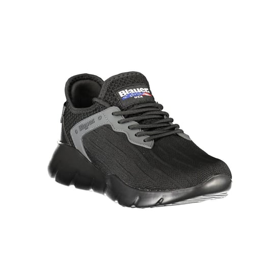 Blauer Schwarzer Polyester Herren Sneaker - Image 2