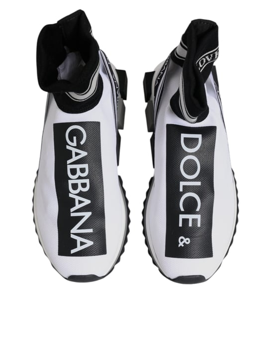 Dolce & Gabbana Weiße Schwarze Sorrento Socken Sneakers Schuhe - Image 3