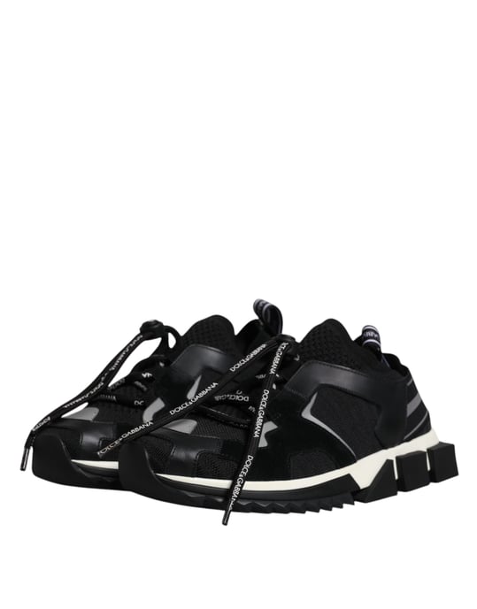 Dolce & Gabbana Schwarze Weiße Logo Sorrento Herren Sneakers Schuhe - Image 4