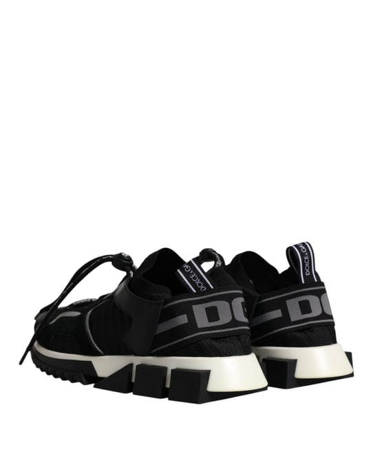 Dolce & Gabbana Schwarze Weiße Logo Sorrento Herren Sneakers Schuhe - Image 5