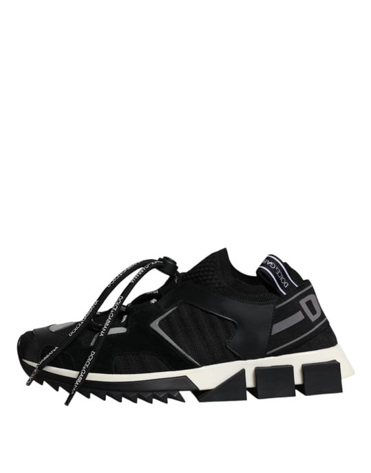 Dolce & Gabbana Schwarze Weiße Logo Sorrento Herren Sneakers Schuhe - Image 6