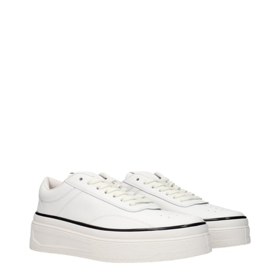 Jil Sander Weiße Leder Plateausneaker - Image 2