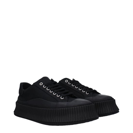 Jil Sander Schwarze Stoff Plateau-Sneaker - Image 2