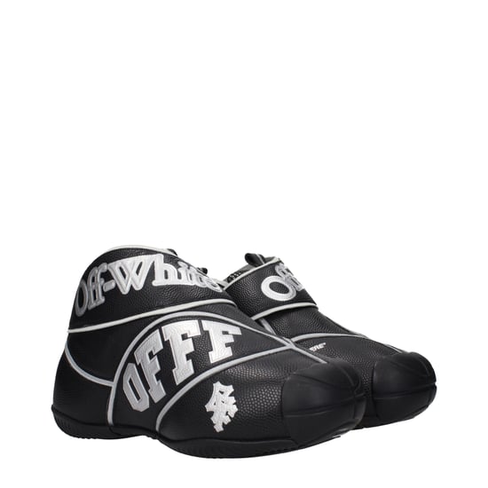 Off-White Schwarze Leder High-Top Sneaker - Image 2