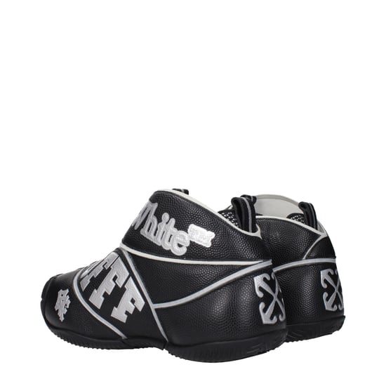 Off-White Schwarze Leder High-Top Sneaker - Image 4