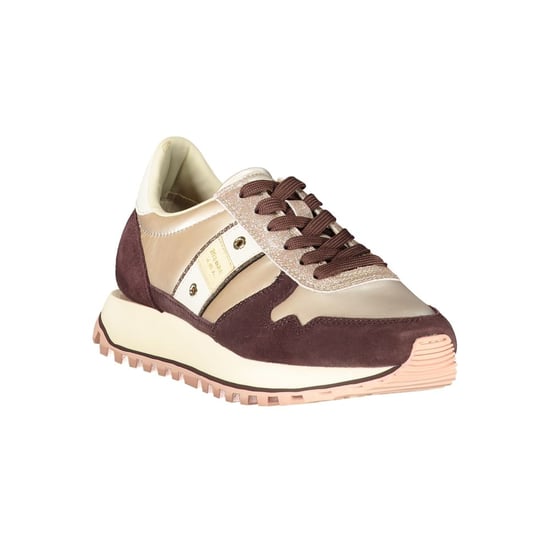 Blauer Beige Leder Damen Sneaker - Image 2