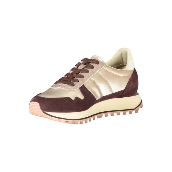 Blauer Beige Leder Damen Sneaker - Image 3